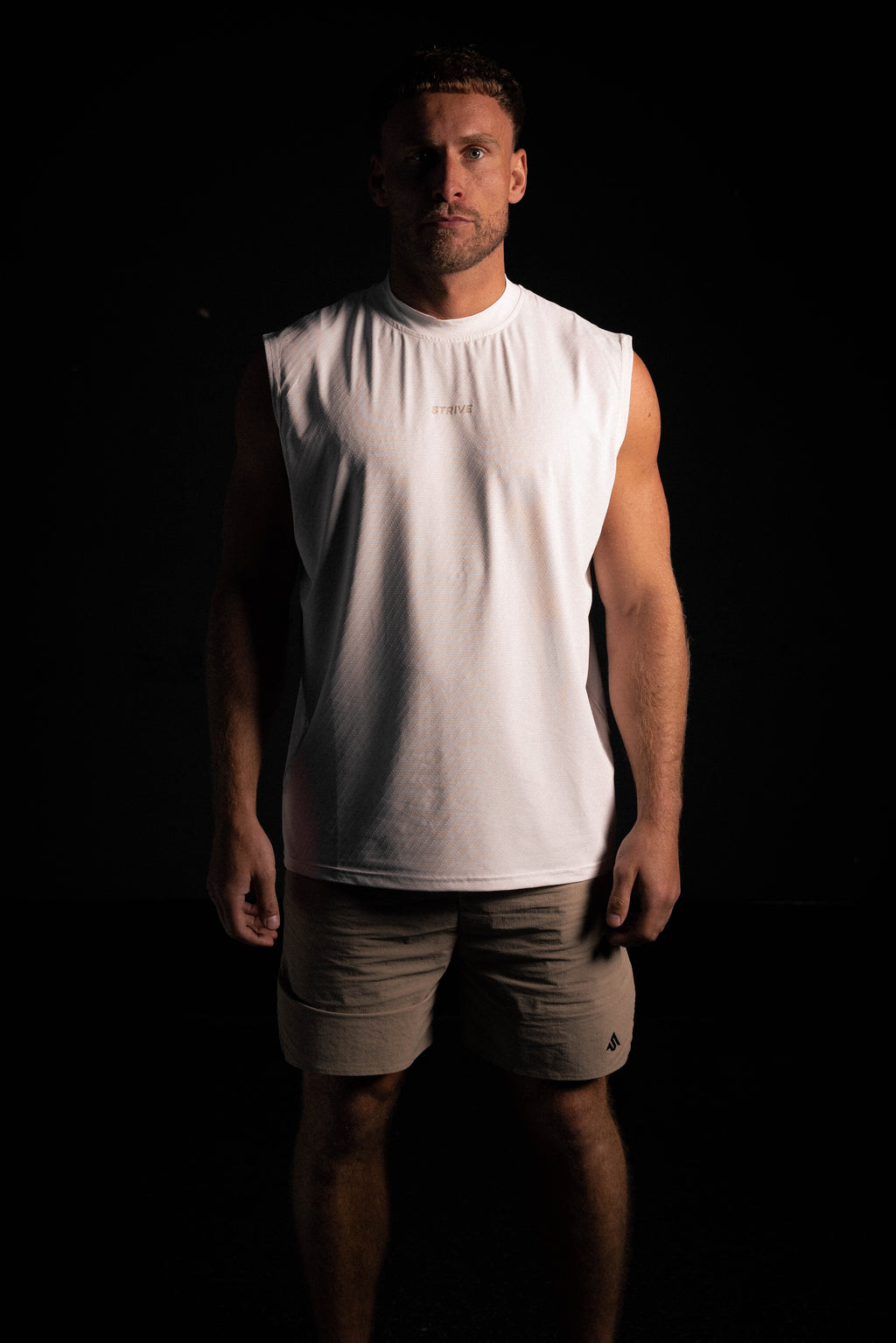 Multi Logo Cut Off - White/Taupe