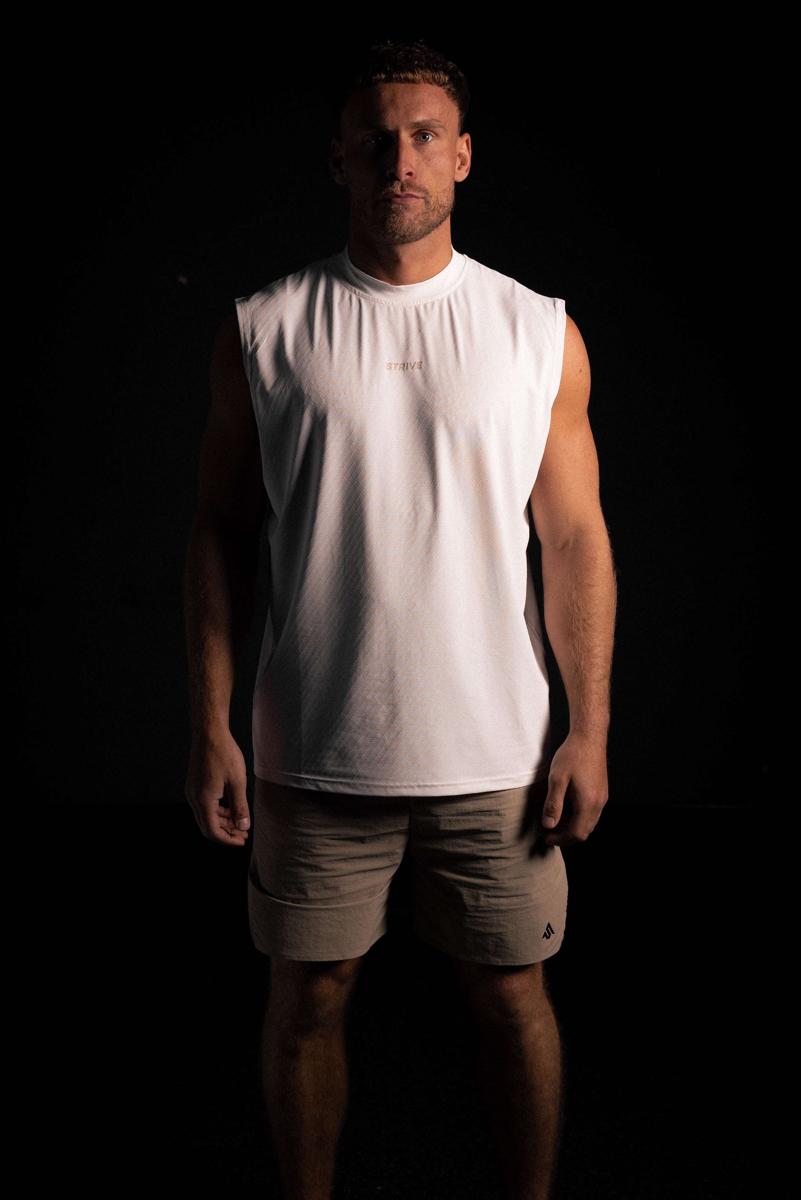 Multi Logo Cut Off - White/Taupe