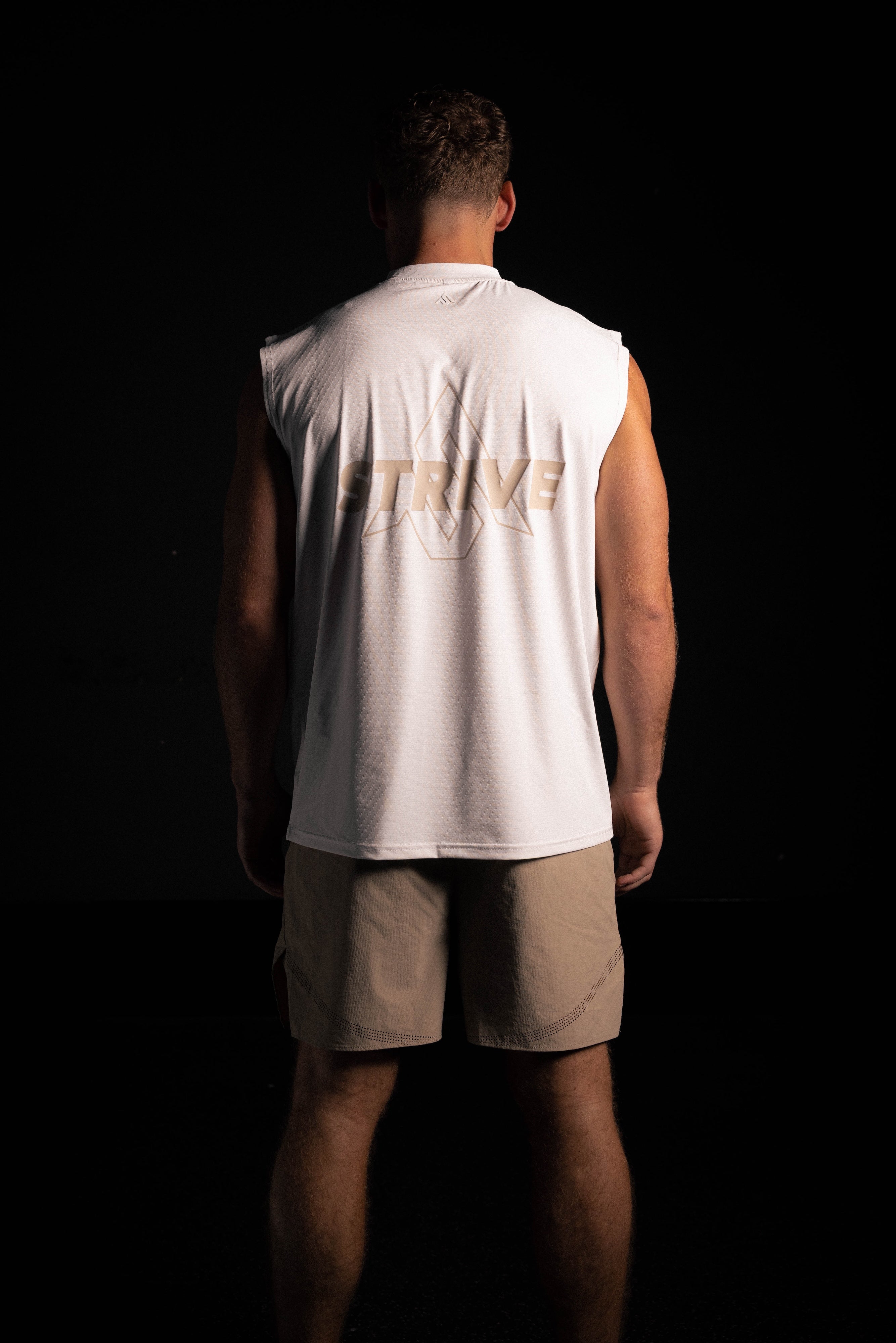 Multi Logo Cut Off - White/Taupe