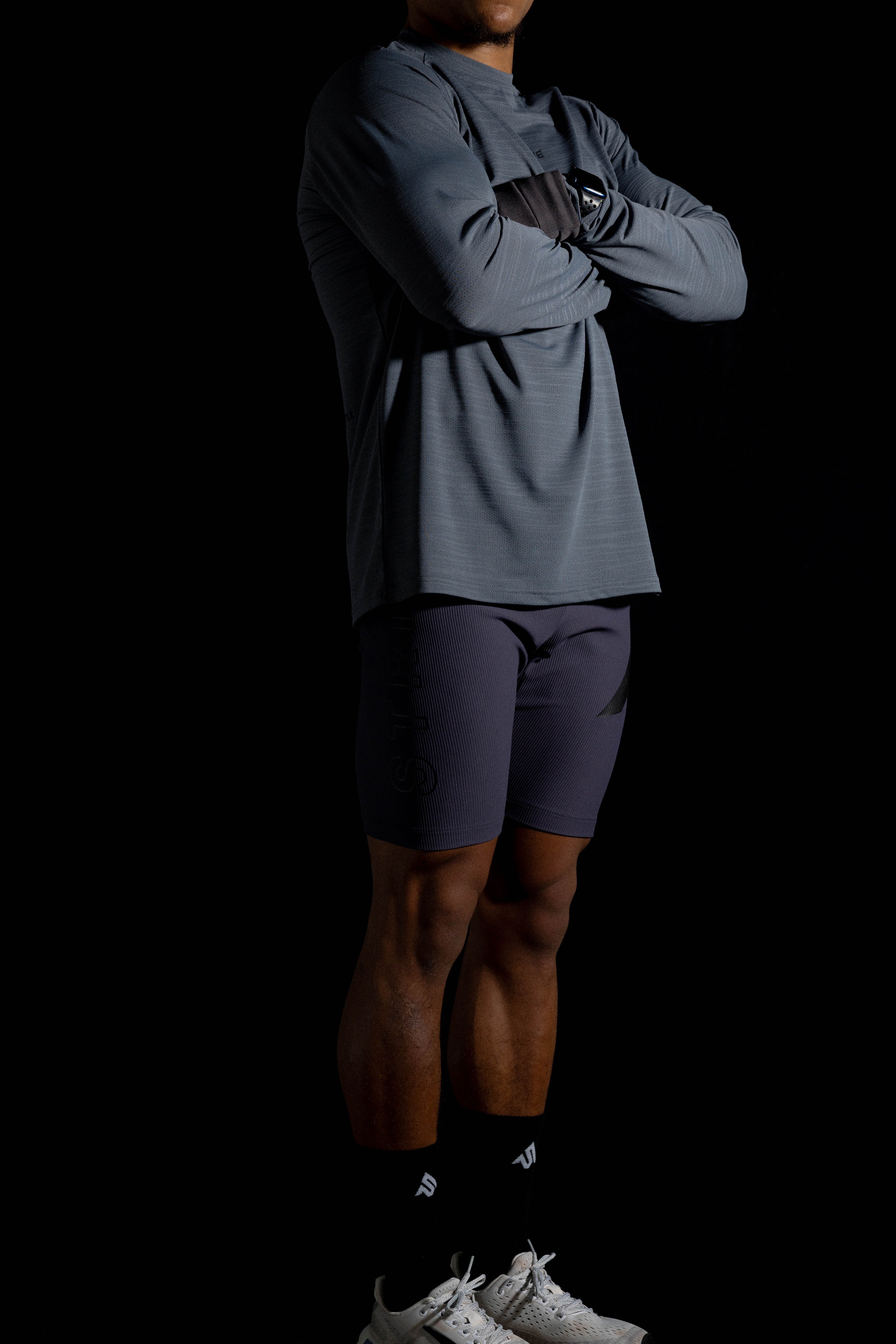S Logo Half Tights - Mulberry Grey