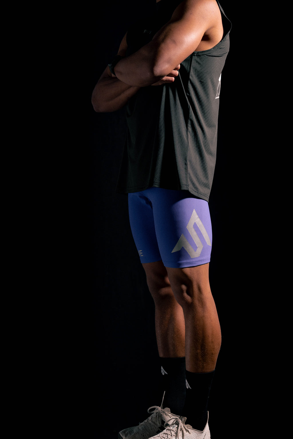 STRIVE-X Half Tights - Blue Reflective