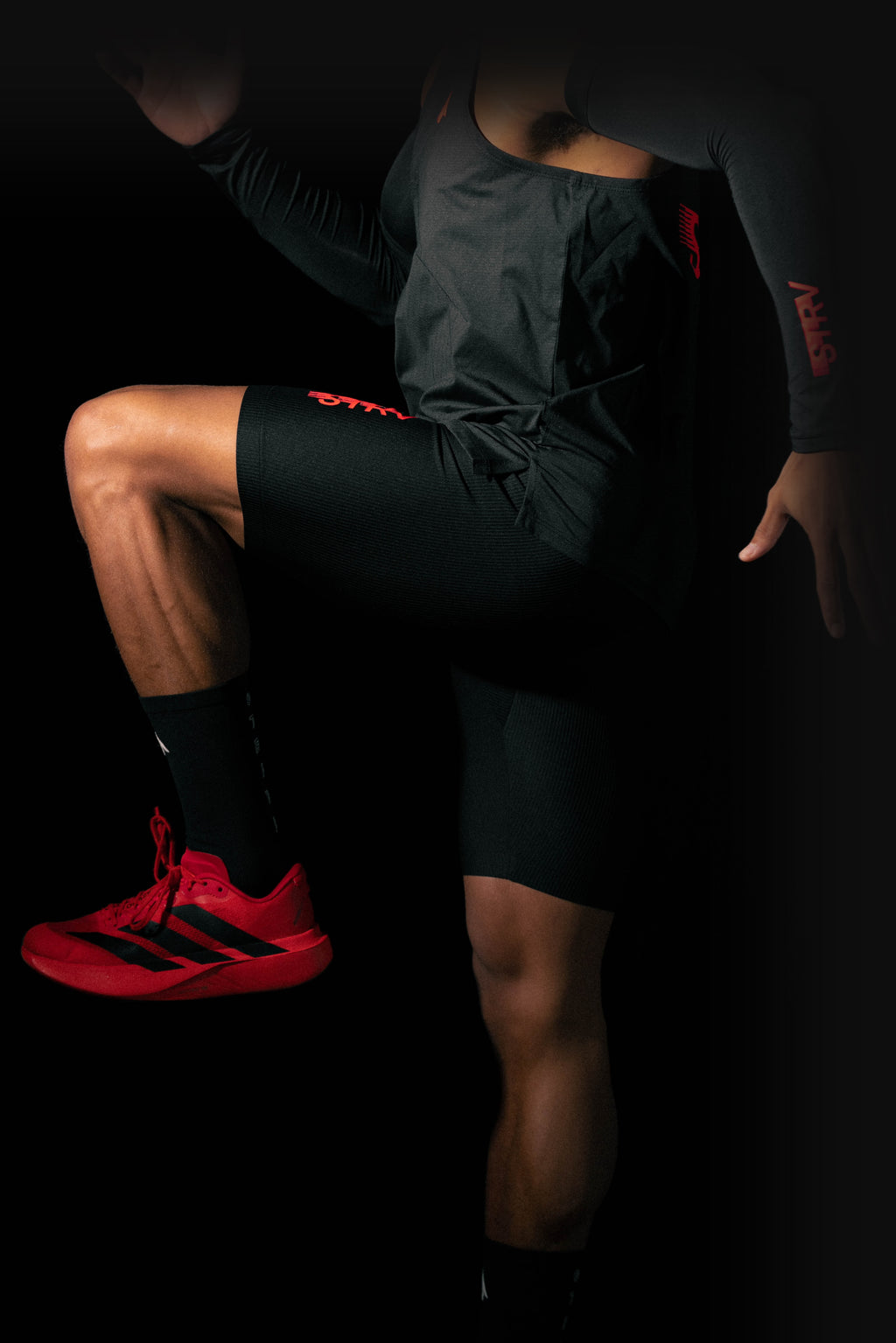 STRIVE-X Half Tights - Black/Crimson