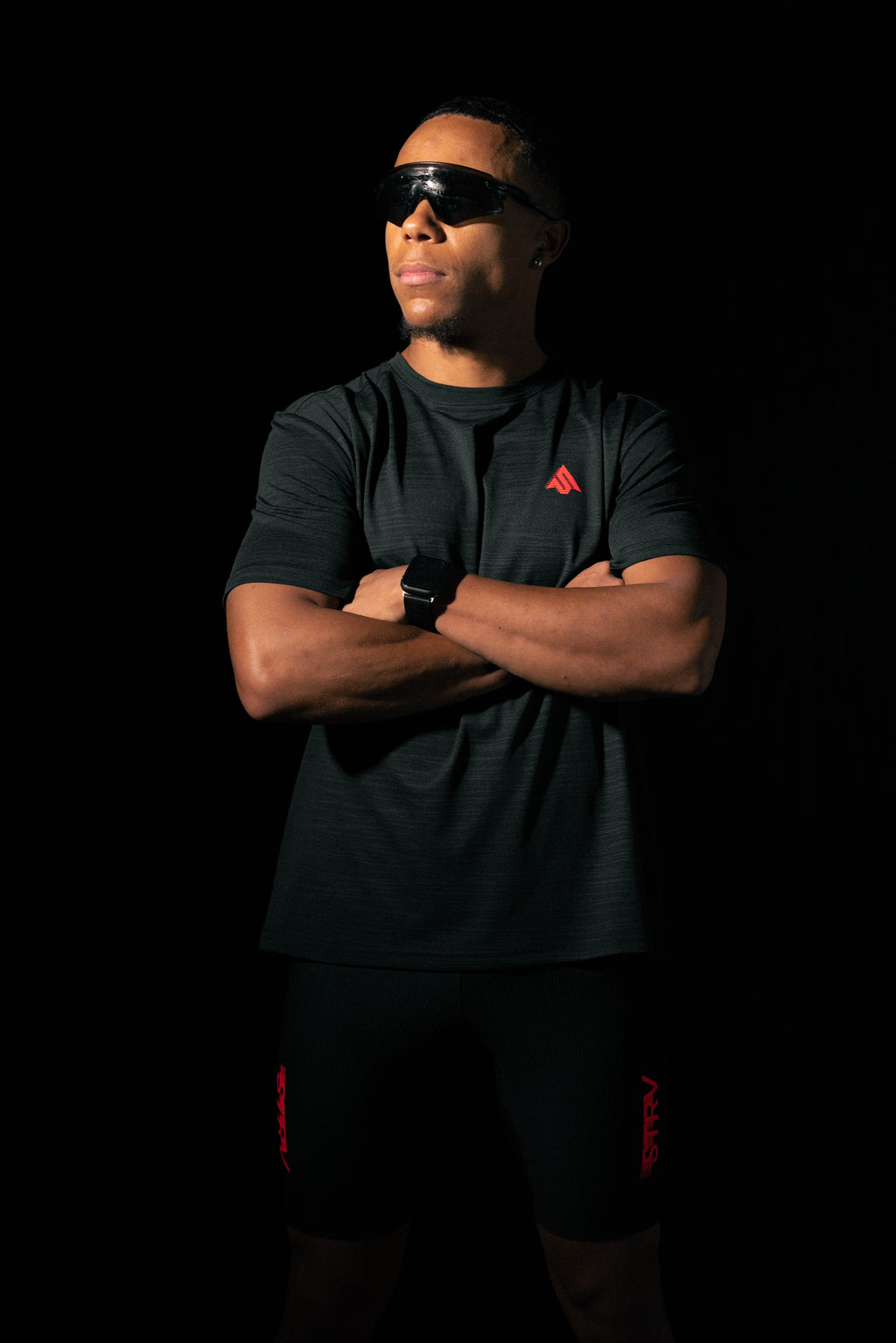 STRV Performance Tee - Black/Crimson