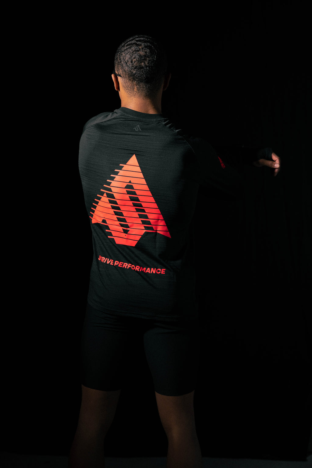 Motion L/S Performance Tee - Black/Crimson