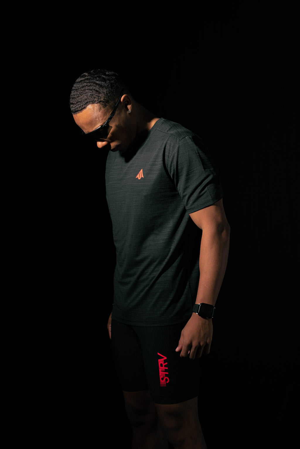 STRV Performance Tee - Black/Crimson