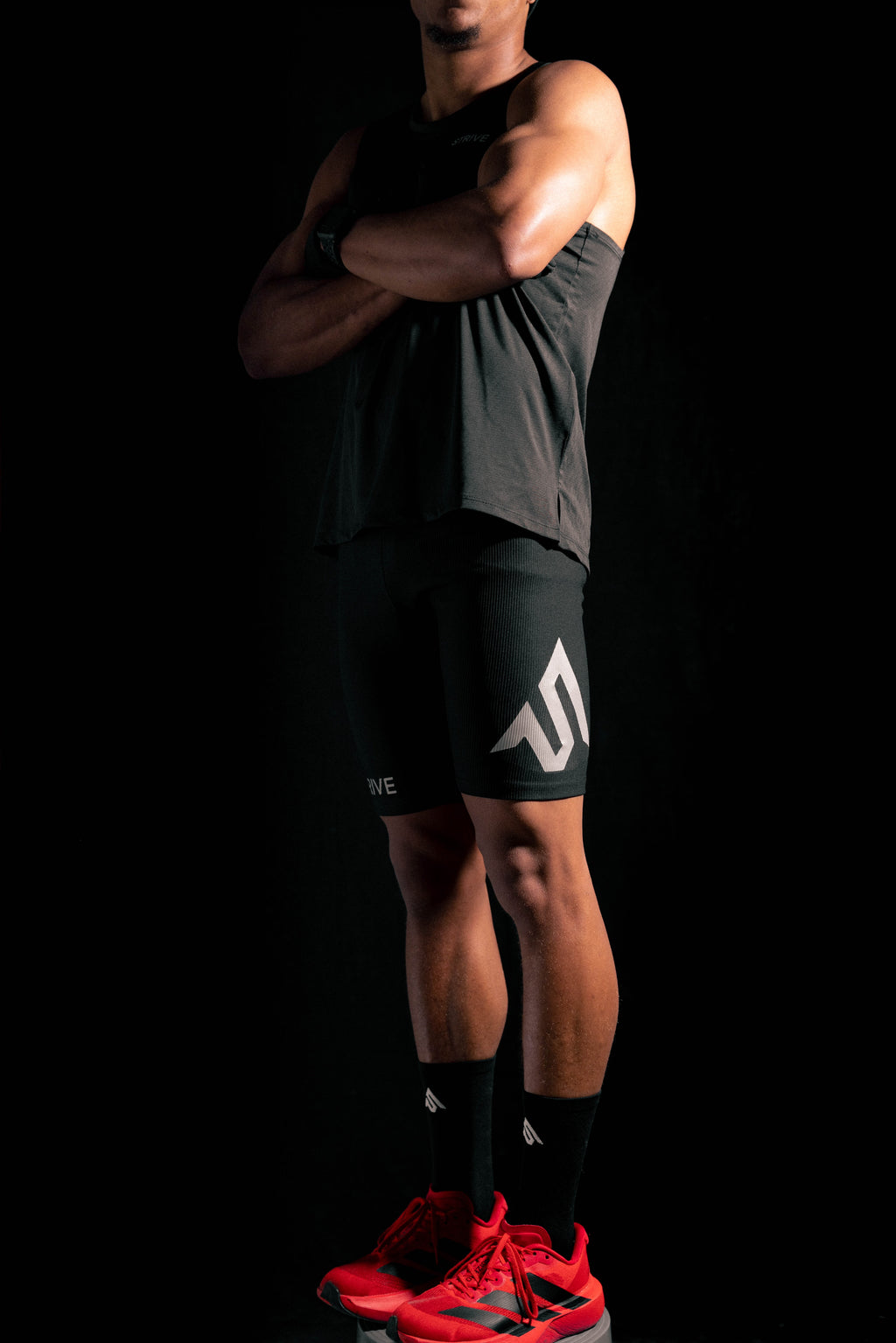 STRIVE-X Half Tights - Black Reflective