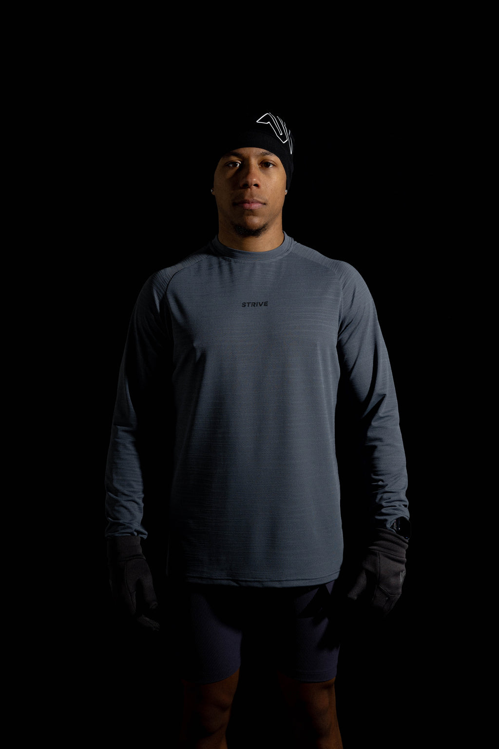 Outline S Logo L/S Performance Tee - Stealth Grey